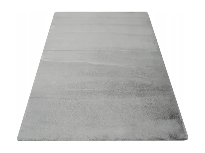 Alfombra de felpa gris claro, suave y agradable, piel de conejo, 300 x 200 cm