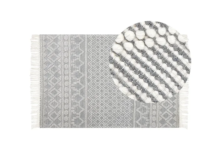 Alfombra de lana beige/gris 200 x 300 cm SOLHAN