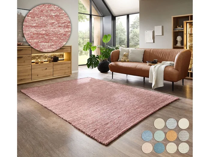 Alfombra de lana reversible tejida a mano 170×240 cm Rojo Alpen