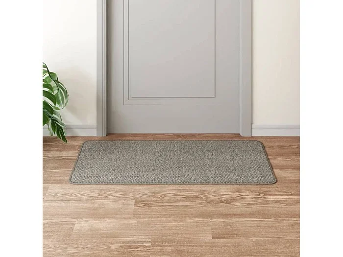Alfombra de pasillo con aspecto de sisal plateada 50×100 cm