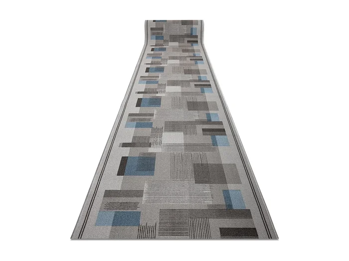 Alfombra de pasillo con refuerzo de goma LISTRA Geometrico, antidesliz 80×870 cm