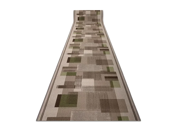 Alfombra de pasillo con refuerzo de goma LISTRA Geometrico, antidesliz 80×870 cm
