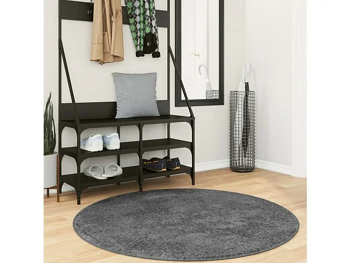 Alfombra de pelo corto OVIEDO gris antracita Ø 120 cm