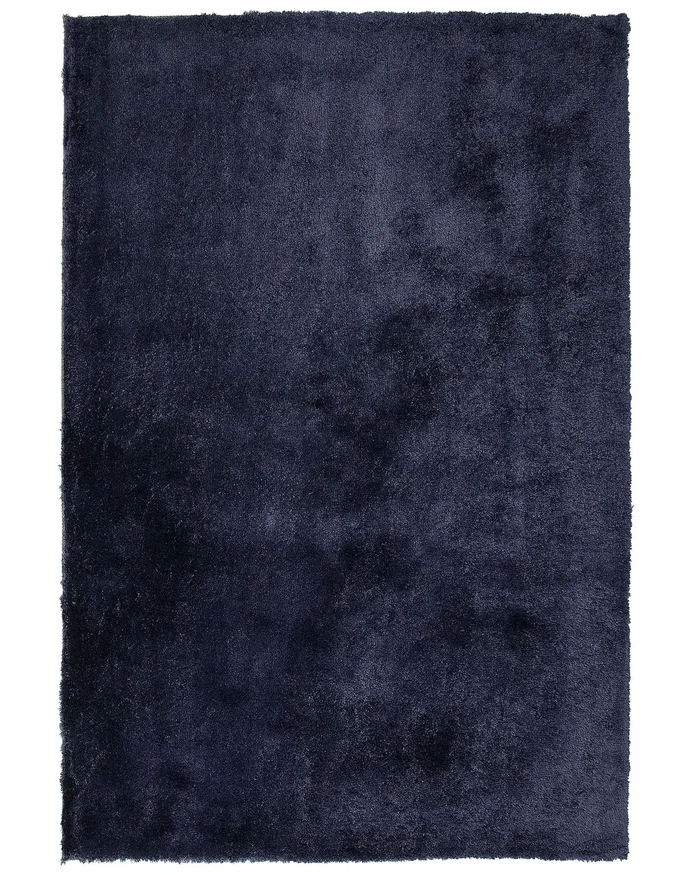 Alfombra de pelo largo EVREN Azul oscuro 140 x 200 cm