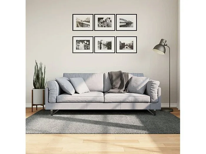 Alfombra de pelo largo moderna verde 140×200 cm