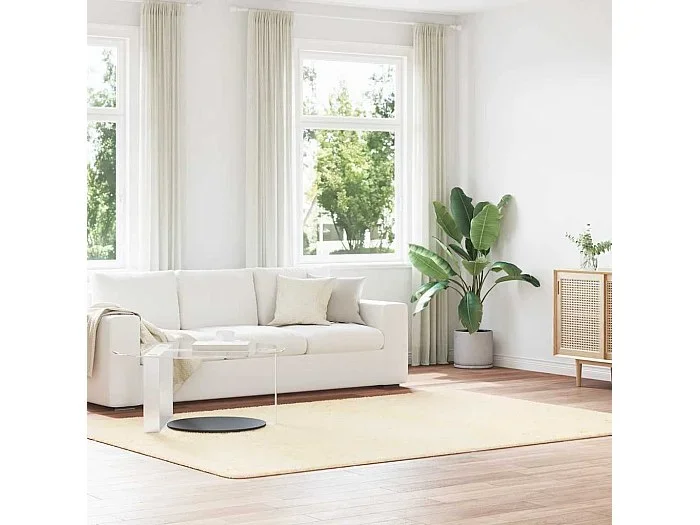 Alfombra de pelo largo NAVARRA crema 200×290 cm poliéster