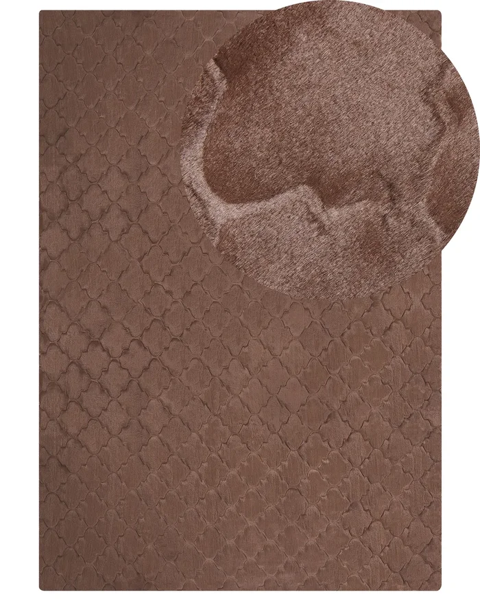 Alfombra de pelo sintético GHARO Marrón 160 x 230 cm
