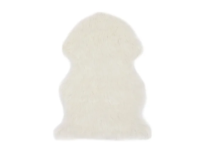 Alfombra de piel de oveja sintética blanco 60×90 cm