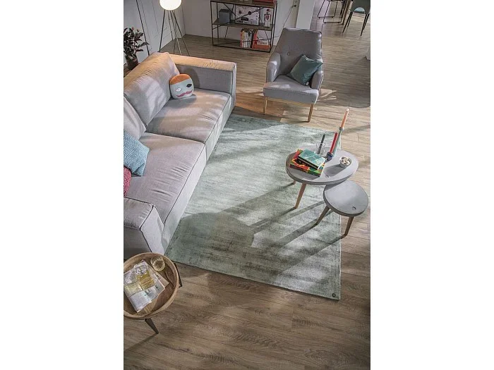 Alfombra de viscosa tejida a mano 300×400 cm Verde Shine