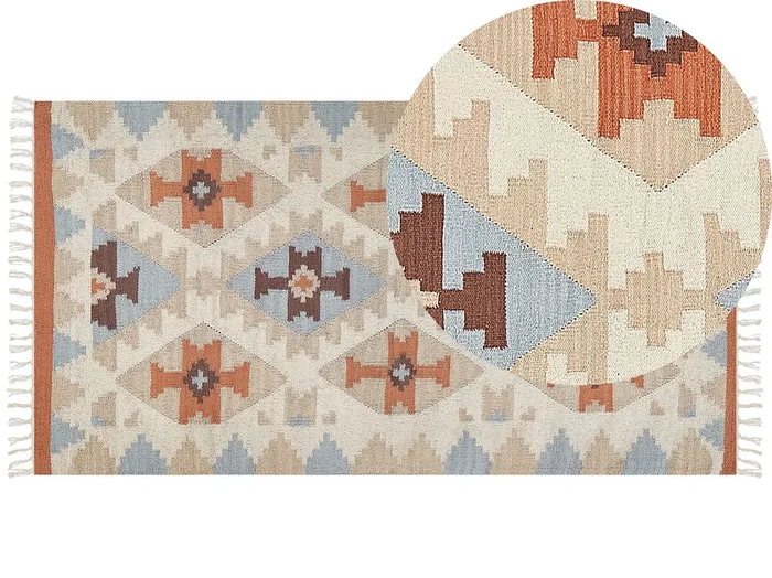 Alfombra DILIJAN Multicolor 80 x 150 cm Algodón Kilim