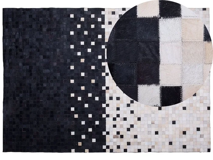 Alfombra ERFELEK Negro 160 x 230 cm Piel