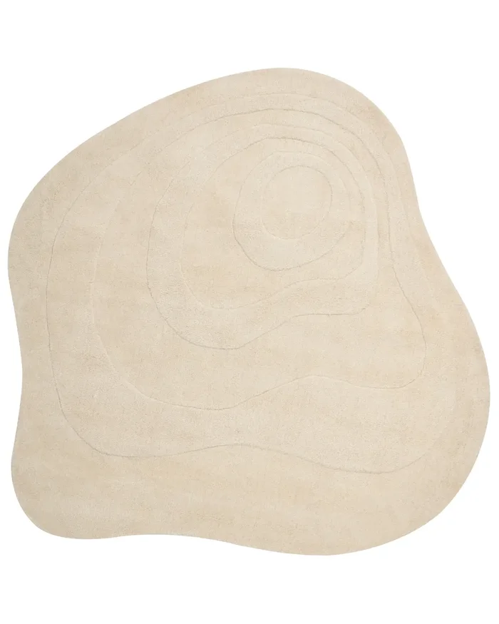 Alfombra GORANO Beige claro 160 x 160 cm Viscosa