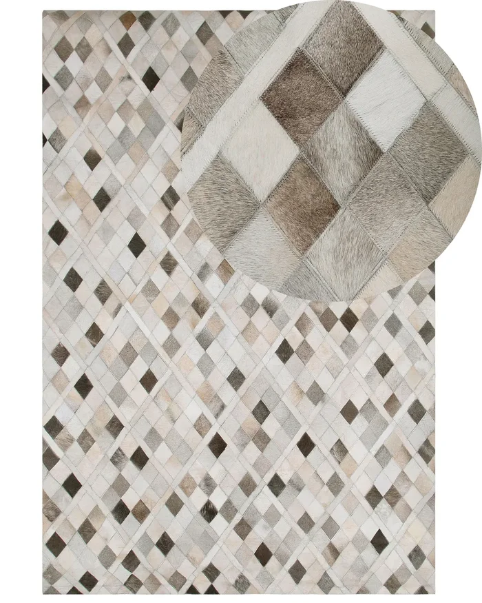 Alfombra HIRKA Gris 140 x 200 cm Piel