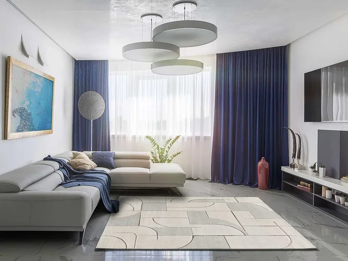 Alfombra interior – geométrico – crema – 80 x 150 cm – LENA