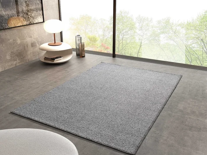 Alfombra interior – liso – plata – 80 x 150 cm – PETRA