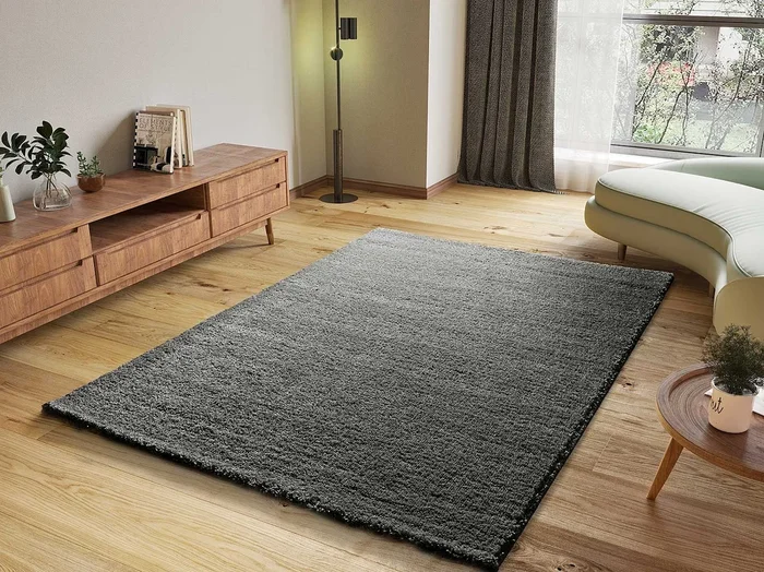 Alfombra interior – shaggy liso – antracita – 190 x 290 cm – ATLAS