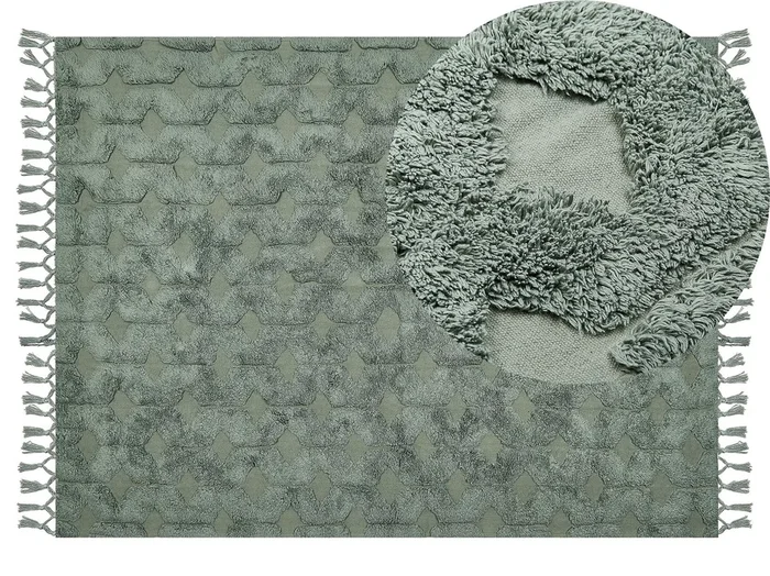 Alfombra KARS Verde 140 x 200 cm Algodón