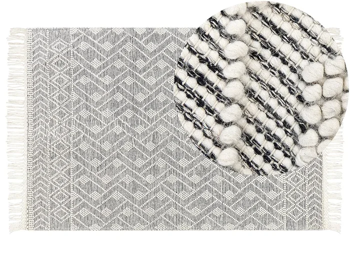 Alfombra KAVAK Negro 160 x 230 cm Lana