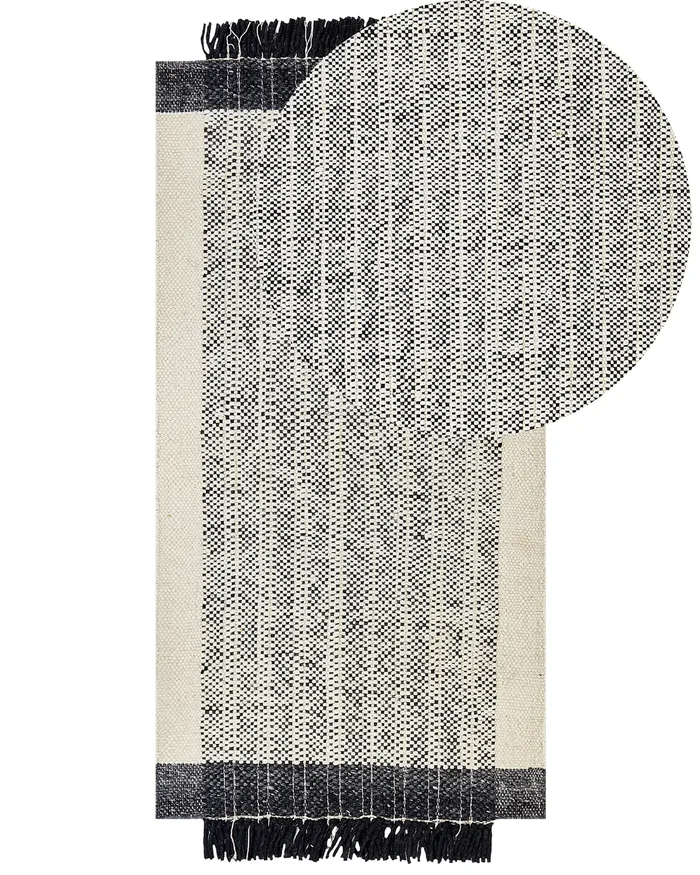 Alfombra KETENLI Blanco 80 x 150 cm Lana