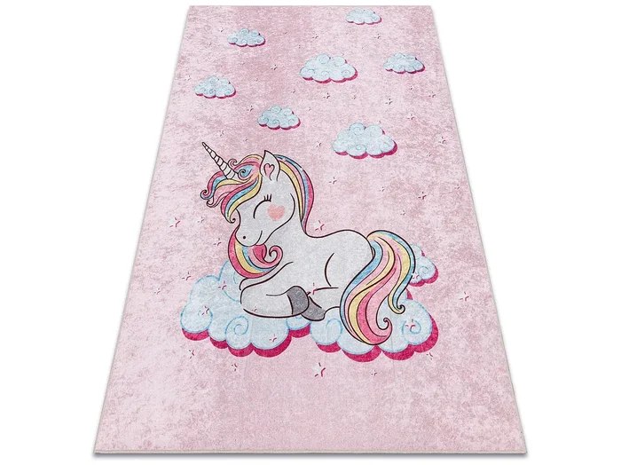 Alfombra lavable JUNIOR 51855.804 Unicornio, nubes para niños antides 140×190 cm