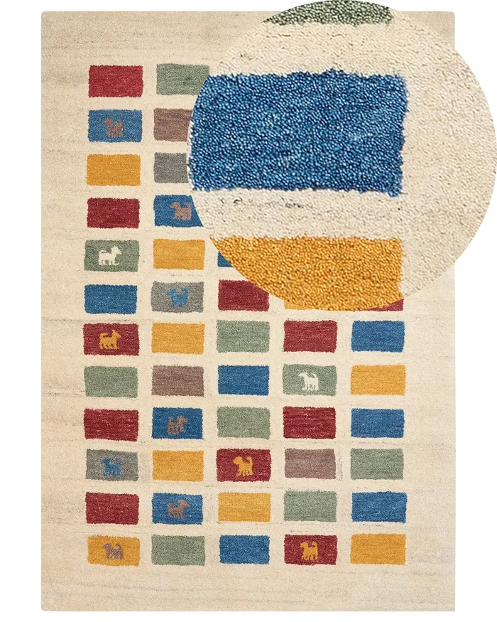 Alfombra MURATLI Multicolor 160 x 230 cm Lana Gabbeh