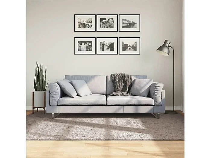 Alfombra peluda de pelo largo moderna PAMPLONA beige 160×230 cm