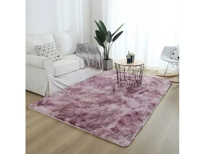 Alfombra rosa de felpa shaggy rabbit 220×160 cm suave agradable