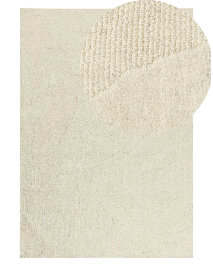 Alfombra SASNAK Beige 160 x 230 cm Lana