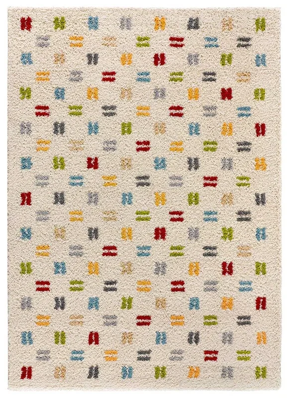 Alfombra shaggy geométrica multicolor BREMEN, 80×150 cm – ATTICGO