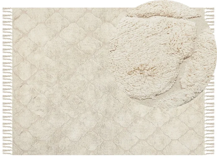 Alfombra SILCHAR Beige 160 x 230 cm Algodón