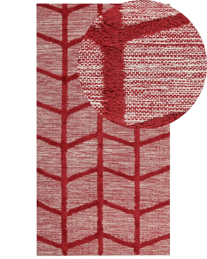Alfombra SIVAS Rojo 80 x 150 cm Algodón