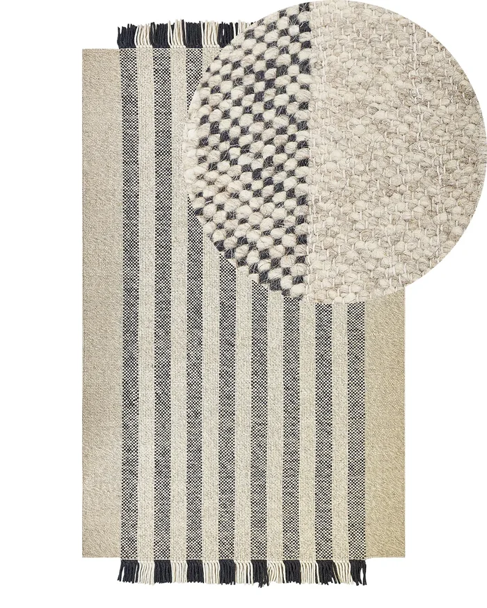 Alfombra TACETTIN Blanco 140 x 200 cm Lana