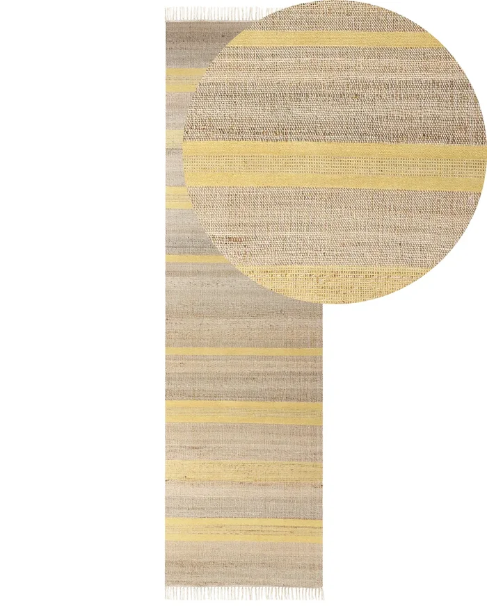 Alfombra TALPUR Amarillo 80 x 300 cm Yute