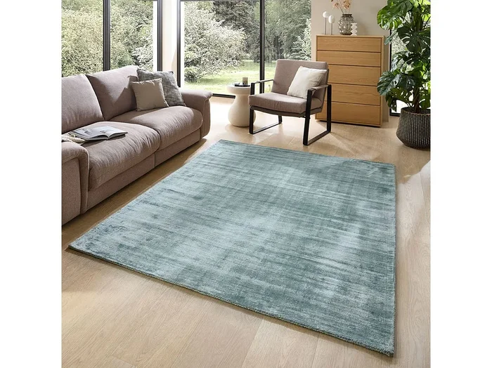 Alfombra tejida a mano de viscosa 70×140 cm Turquesa claro Star