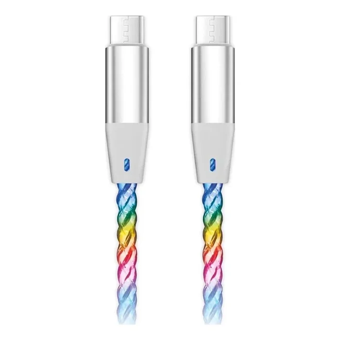 Aligator DATKP64 – Cable USB-C a USB-C con iluminación LED, Power Delivery 65 W, 0,5 m