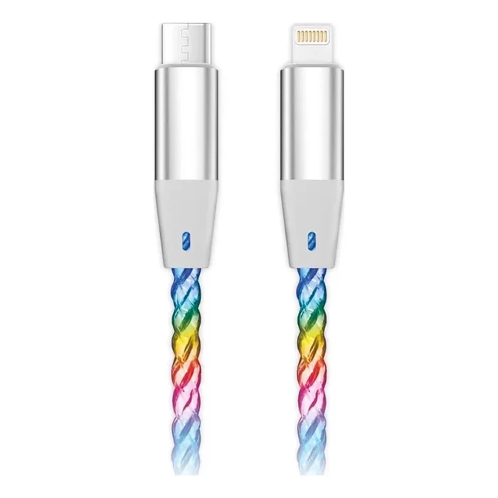 Aligator DATKP65 – Cable USB USB-C / Lightning con retroiluminación LED y carga Power Delivery de 30 W, 0,5 m