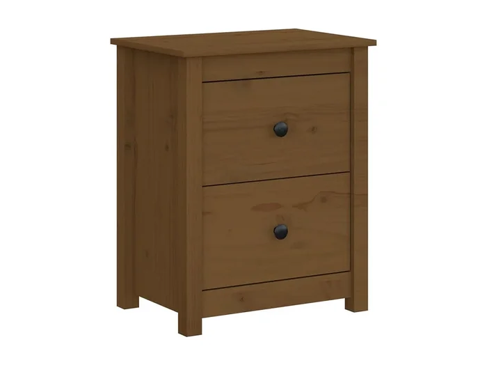 Älvängen Mesita de noche madera maciza de pino marrón miel 50x35x61,5 cm