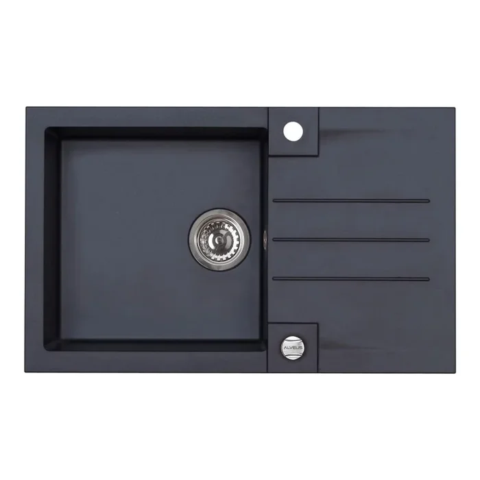 ALVEUS 1090942 – Fregadero de cocina ROCK 78×48 cm granito/negro