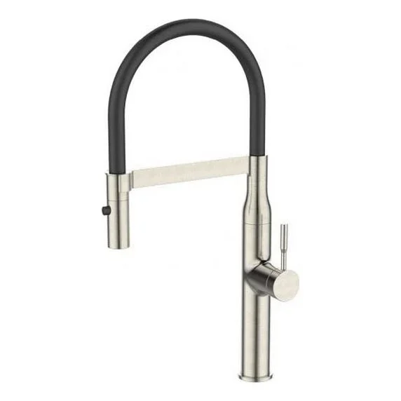 ALVEUS 1150892 – Grifo de fregadero con caño flexible y ducha MIRAGE 49,5 cm satinado