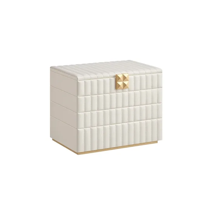 ANAH Colección – Caja Joyero Apilable con Espejo Blanco Nube-SONGMICS HOME