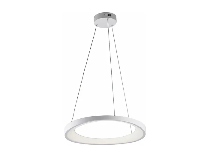 Anna Lámpara colgante circular de metal y aluminio lacado en blanco con LED integrado y cables eléctricos orientables 130 Ø50 BL249-S50