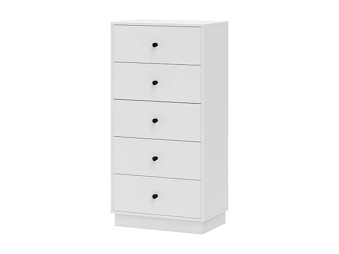 Aparador 5 cajones MDF almacenaje salón dormitorio blanco 47 cm