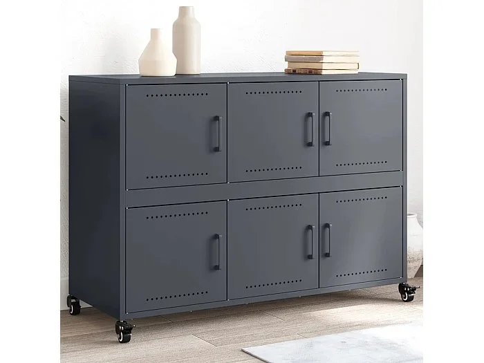 Aparador acero gris antracita 100,5x39x72 cm