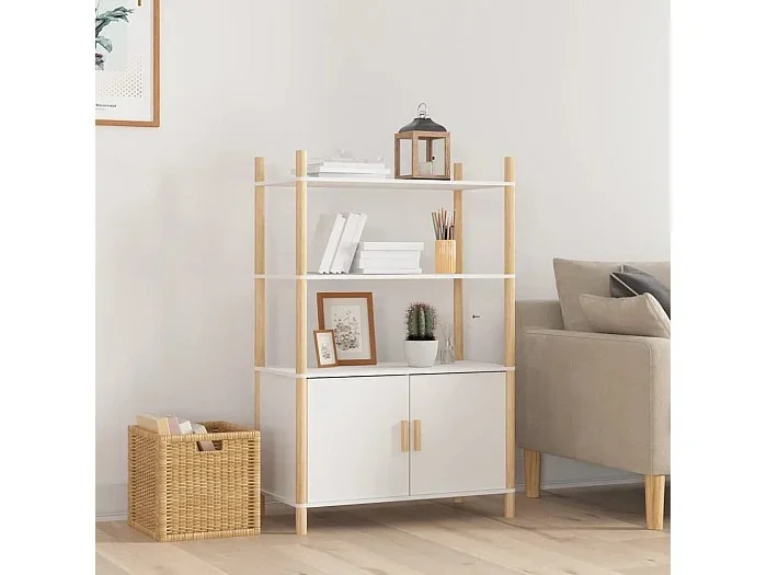 Aparador alto madera contrachapada blanco 80x40x121 cm ES22668