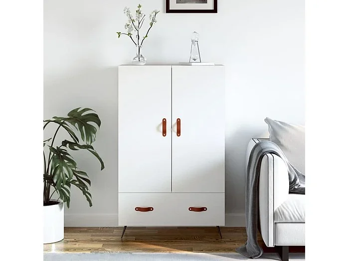 Aparador alto madera de ingeniería blanco 69,5x31x115 cm ES67157