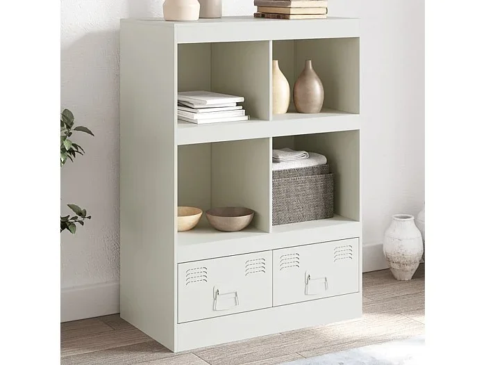 Aparador de acero blanco 67x39x95 cm