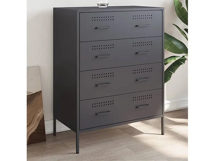 Aparador de acero gris antracita 68x39x89 cm