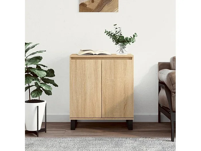Aparador de madera contrachapada roble Sonoma 60x35x70 cm ES82476
