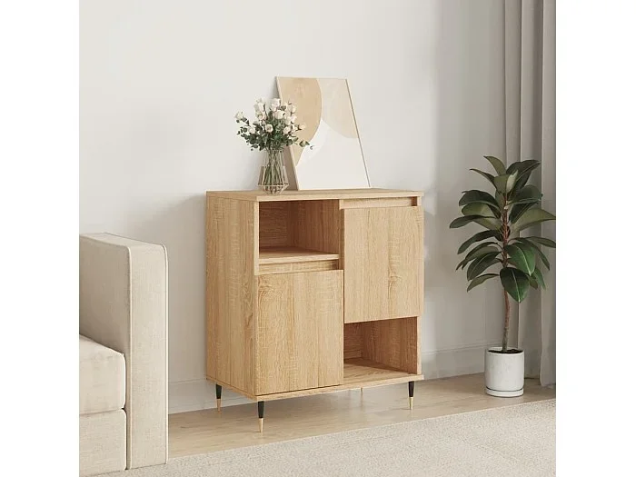 Aparador de madera contrachapada roble Sonoma 60x35x70 cm