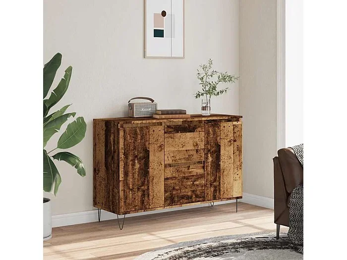 Aparador de madera de ingeniería envejecida 101,5x35x70 cm